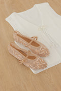 Solyn Embroidered Mesh Flats in Nude