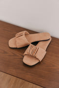 Willow Cloud Sliders in Nude Waterproof Suede