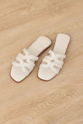 Kaela Cloud Sliders in Waterproof Linen