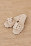 Willow Cloud Sliders in Bone Waterproof Suede
