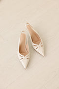 Velora Slingback Kitten Heels in Cream