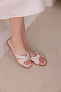 Arielle Knotted Sliders in Cream