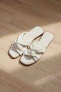 Jessa Cloud Sliders in Pearl Waterproof Satin