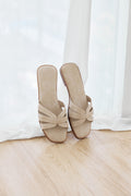 Leone Interlocking Cloud Sliders in Taupe Waterproof Suede